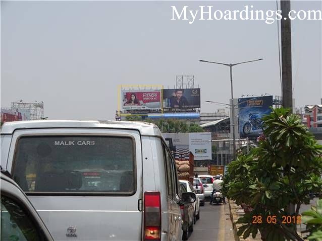 Hoardings Airport Departure Hall in Hyderabad, Kharitabad Flyover ICICI Bank Billboard advertising